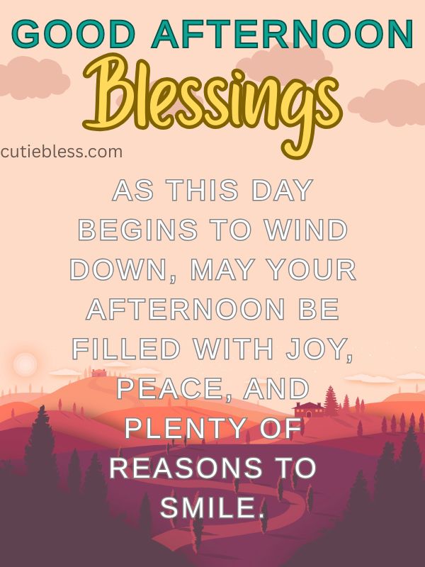 Closing good afternoon blessing with joy and peace.