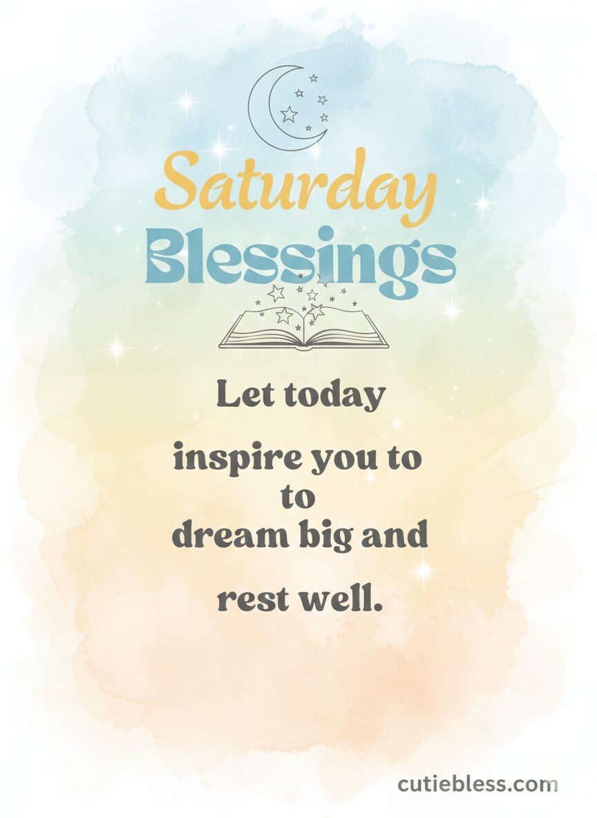 Inspirational blessing words for dreams and restful energy