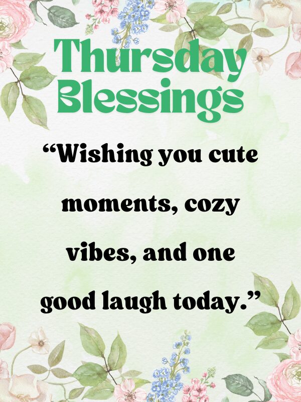 Calming Thursday morning quote  Let light guide you and calm stay near with floral art.