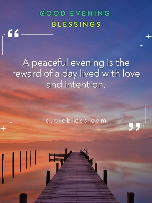 Simple Good Evening Quote with Minimalist Design