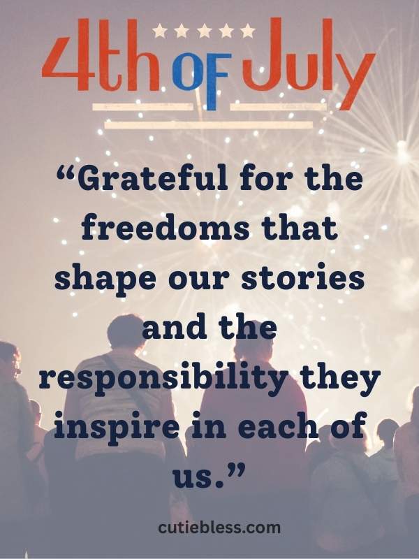 Grateful for the freedoms that shape our stories and the responsibility they inspire in each of us.