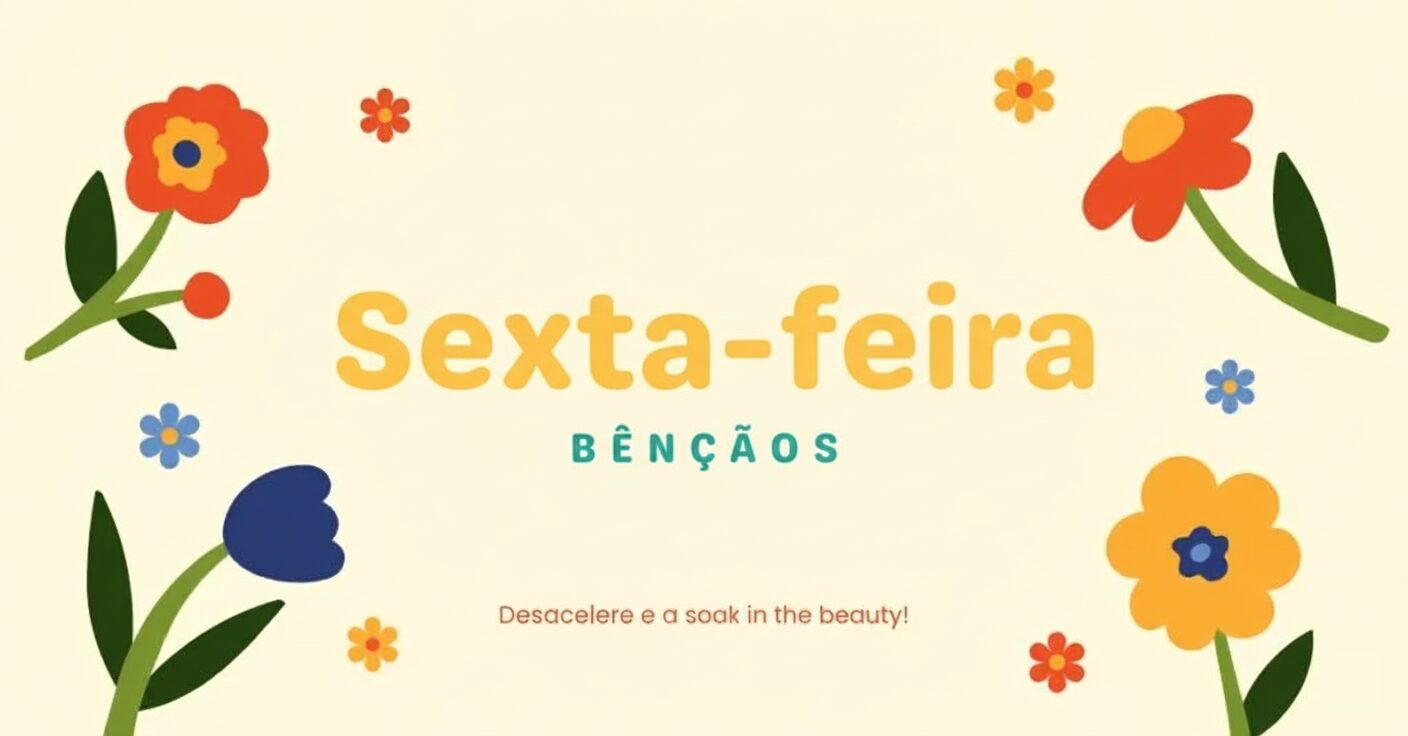Imagem de capa com design floral minimalista e o título centralizado "Sexta-feira Bênçãos" em português.