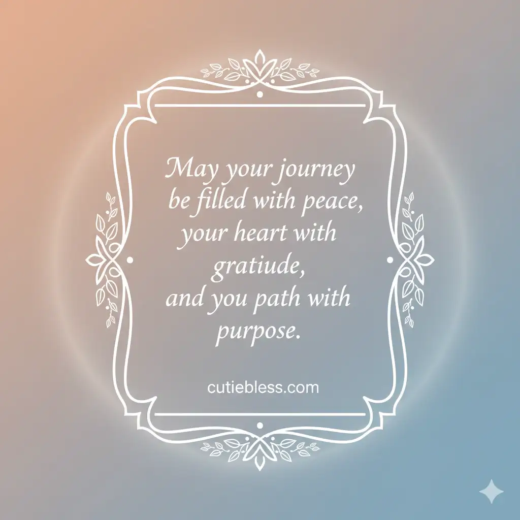 A soft, blue and orange gradient background with a decorative white frame, featuring an uplifting positive message: