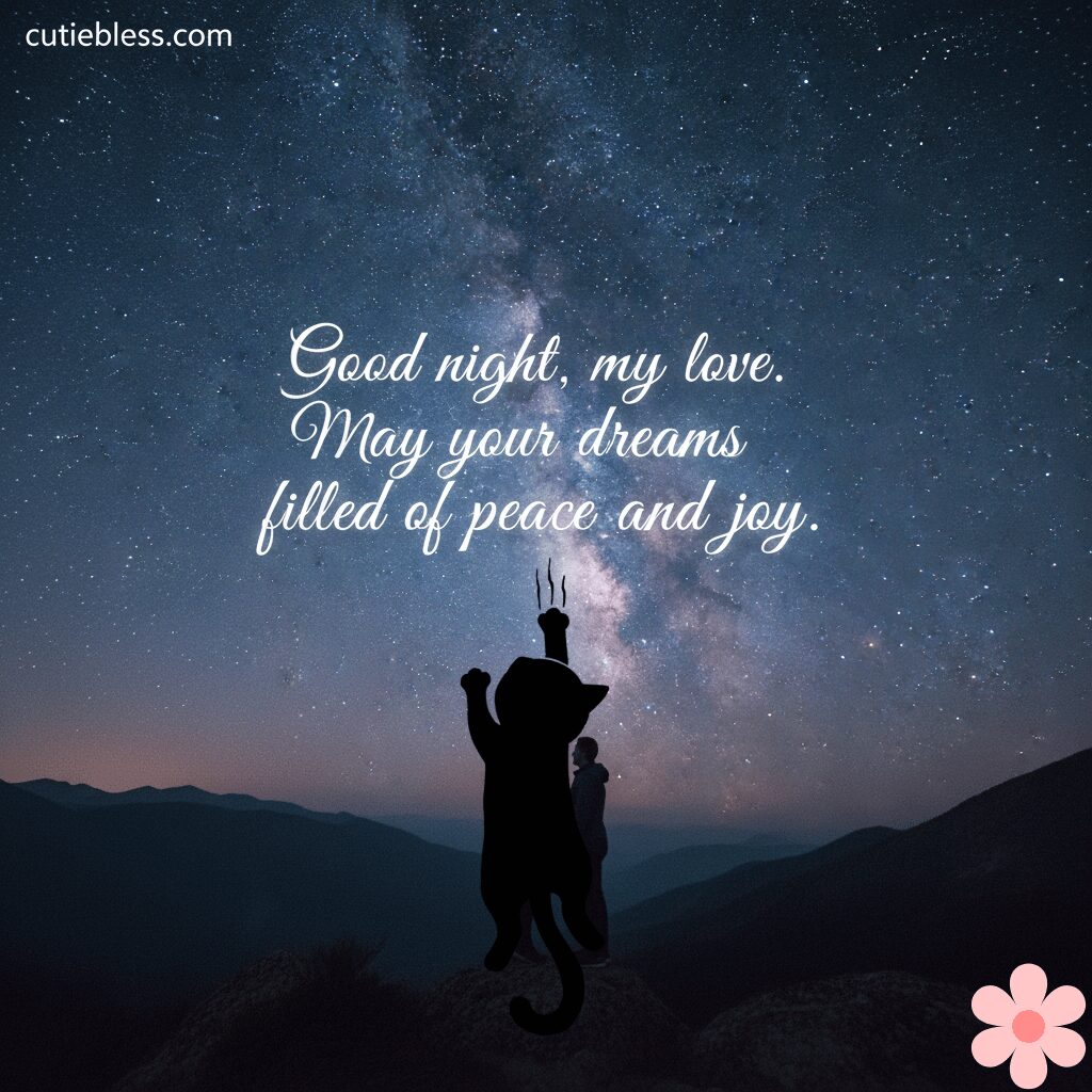Good night love, may your dreams be peaceful and full of joy