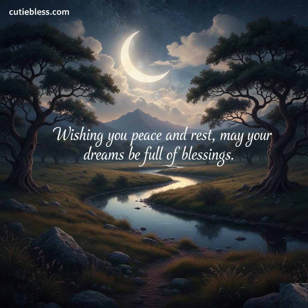 Wishing peaceful dreams and blessings under the moonlit night