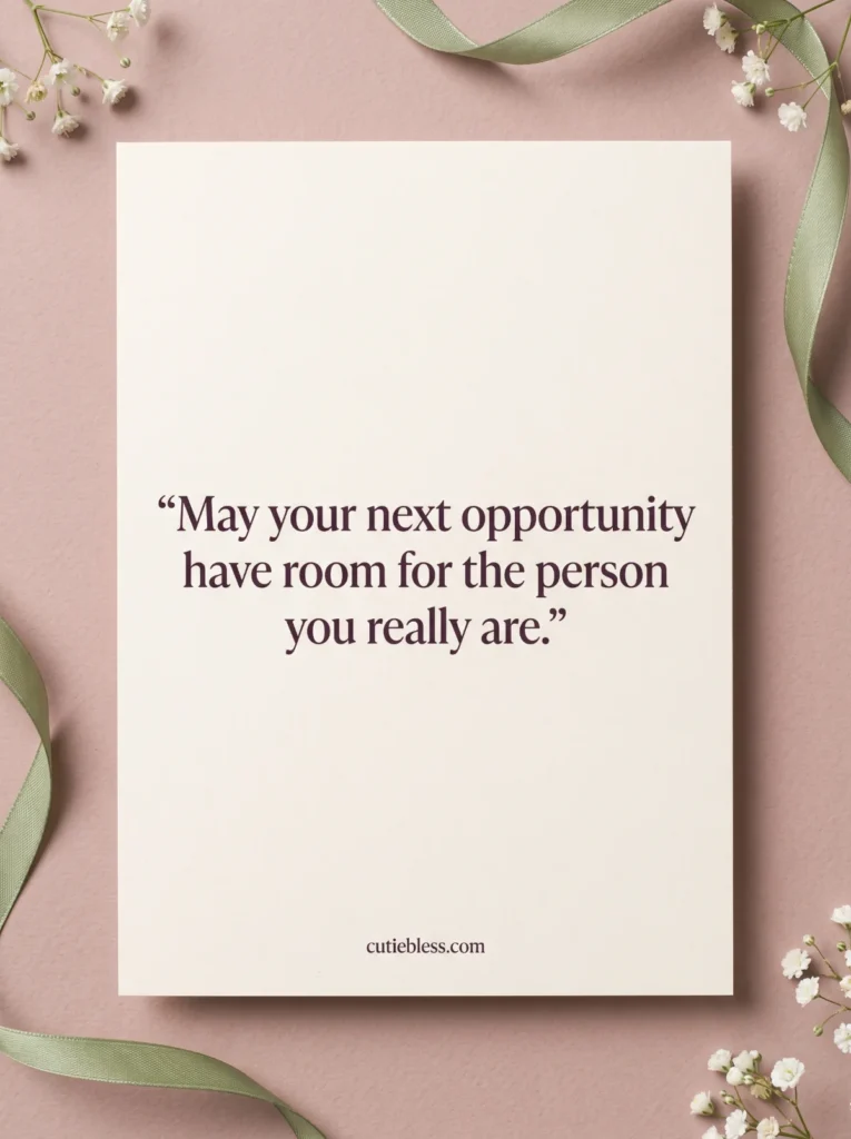 Ivory greeting card with a quote wishing for an opportunity to be yourself.
